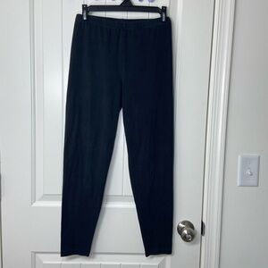 EUC Simply Vera Vera Wang women’s solid black elastic waist stretch leggings M‎
